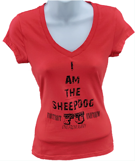 I Am The Sheepdog v-neck (red)