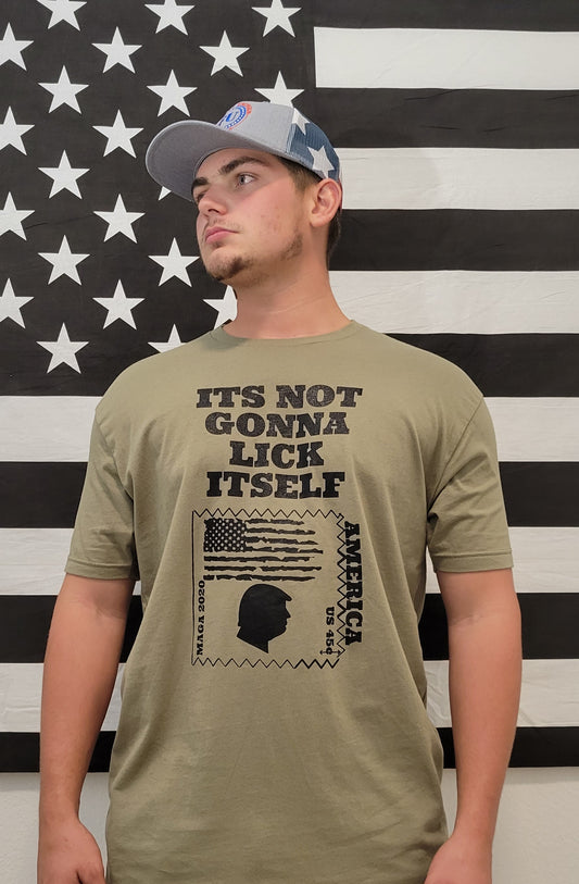 Lick Itself/Trump Stamp short sleeve (olive green)