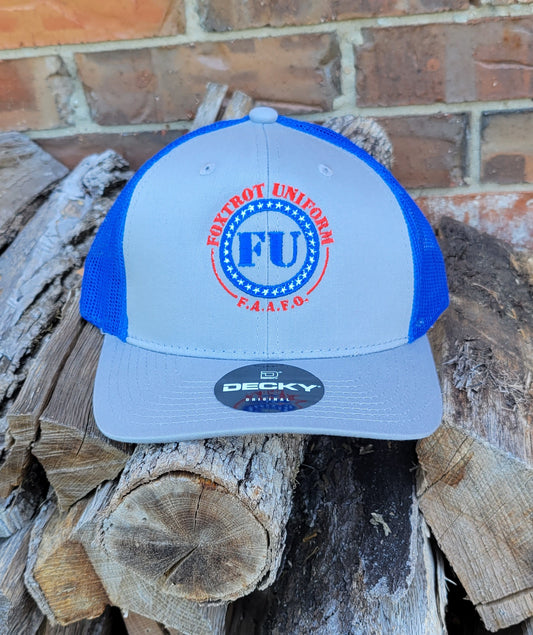 FU Grey on Blue Hat